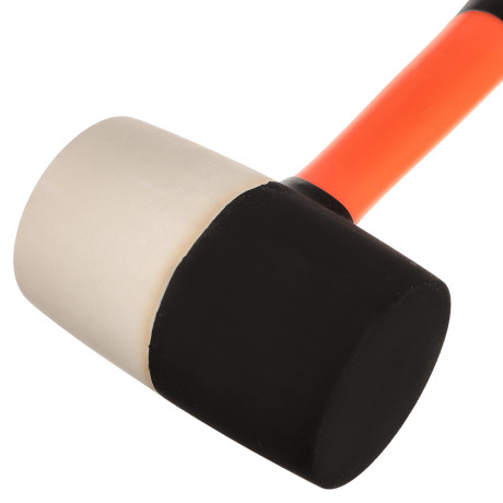 ЕРМАК Киянка резиновая, 450 г, черно-белая резина, фибергласовая рукоятка