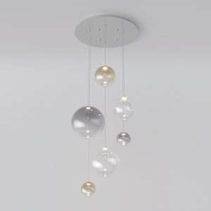 Eurosvet св-к подвес. LED 6W 4K 270lm 440х440х1800 мет/янтар/хром Wonder 50230 Умный дом a062052