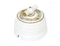 МЕЗОНИНЪ ИМПЕРАТОРСКАЯ выкл ОУ поворот 4 полож с рамкой (2кл) 10А БЕЛ Елизавета фарфор GE70401-01EL