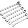 Набор ключей комбинированных, 8-17 мм, 6 шт, CrV, матовый хром Matrix