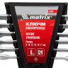 Набор ключей комбинированных, 8-17 мм, 6 шт, CrV, матовый хром Matrix