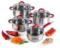 Набор посуды 4предм Милфорд (ковш1,5л/кастр2,2л/3,2л/5,0л) с крышк нерж.сталь индукц TR-17150 TalleR