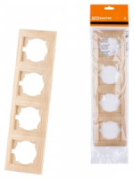 TDM Лама рамка 4 мест. вертикальная сосна SQ1815-0335