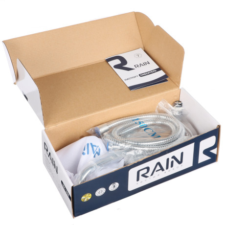 RAIN Смеситель для ванны Мира, круглый излив 35см, душ. набор, картридж 35мм, латунь, хром