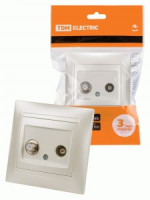 TDM Лама роз. СУ 1 мест. TV + SAT (F-разъем) 0-2400МГц перламутр SQ1815-0820