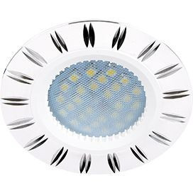 Ecola DL3184 MR16 GU5.3 св-к литой белый/алюм двойные реснички по Кругу 23x78 FW1610EFF (10!)