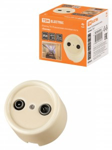 TDM Болонь Розетка TV+R оконечная сл. кость Ретро SQ1820-0355