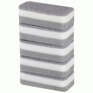 Губки для посуды трехслойные ППУ, ПЭ, 11*7*3,5см, KS-03, 5шт 107560 Рыжий кот