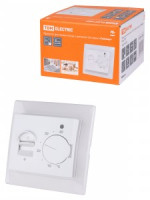 TDM Таймыр термостат (терморегулятор) СУ д/теплых полов ТТП 16А 250В с датч. 3м. белый SQ1814-0031