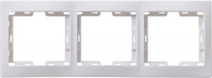 IEK КВАРТА рамка СУ 3 мест., бел. горизонт.  РГ-3-КБ EMK30-K01-DM