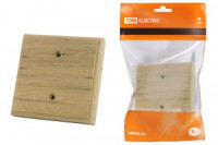 TDM Накладка на бревно под роз./выкл. ОУ деревянная НБУ 1П 95х95 мм, под покраску (6!) SQ1821-0404