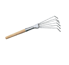 Грабли веерные проволочные ЦВЕТОЧНЫЕ оцинкованные с черенком С662/1