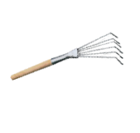 Грабли веерные проволочные ЦВЕТОЧНЫЕ оцинкованные с черенком С662/1