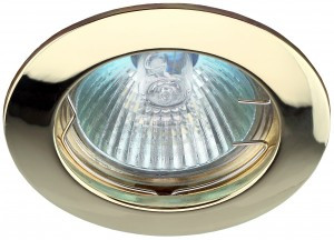 ЭРА KL1 GD св-к встр. 50W MR16 GU5.3 круг d75, золото