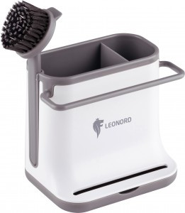 Органайзер для кухни SAUBER, 2 отделения (щетка в комплекте) 105846 Leonord