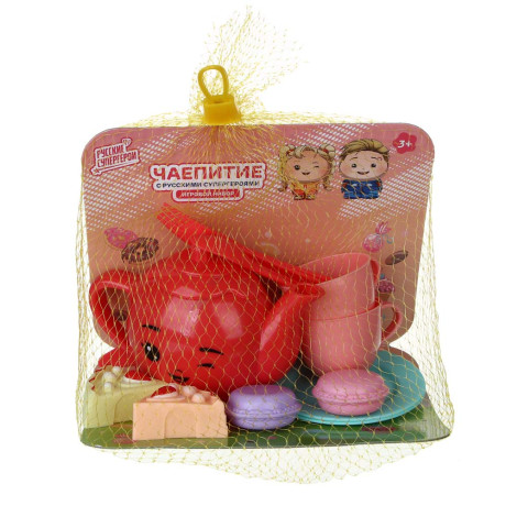 BY Набор игровой, посудка "Чаепитие c Русскими Супергероями", 14 пр., PP, 18х12х14 см