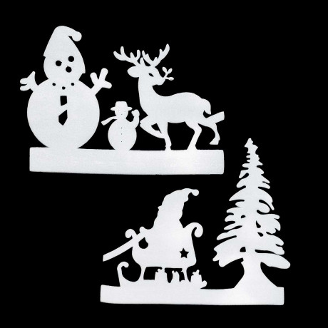 Украшение на стену/окно G017 Новогодний мотив 1,6м h-40см (материал:пенополиэтилен) (120)