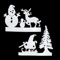 Украшение на стену/окно G017 Новогодний мотив 1,6м h-40см (материал:пенополиэтилен) (120)