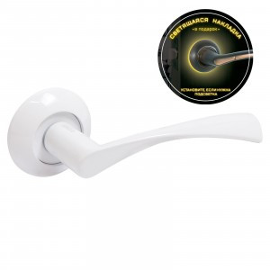 АЛЛЮР АРТ "ОСКАР" W Комплект ручек кругл основание (13110) мат белый со светящ. накладкой (20)