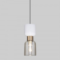 EUROSVET св-к подвесной E27 1x60W 110x1200 металл латунь/белый/янтарный Tandem 50118/1 a053235