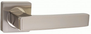 Ручка дверная компл.квадрат.основ. PUERTO Фетучини никель мат/никель блест. INAL 534-02 SN/NP