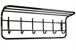 Вешалка с полкой (6 крюч.) 73*26,5*22см (черн.) ВСП7Ч под заказ ЗМИ