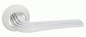 Ручка дверная компл.круг.основ. РЕНЦ Терамо белый/хром блестящий INDH 429-08 W/CP