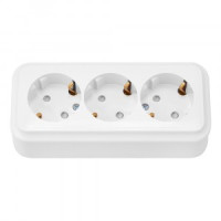 Bylectrica ПРАЛЕСКА роз. ОУ 3 мест. (гнезда под 45 гр.), шторк., белый (РА16-745)