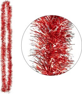 Мишура SYMTA-1623104 ПЭТ, 2м 6 слоев, красный с белой окантовкой Волшебная страна
