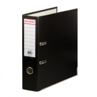 Папка-регистратор с покрытием из полипропилена, 75 мм, прочная, с уголком, BRAUBERG, черная, 226595