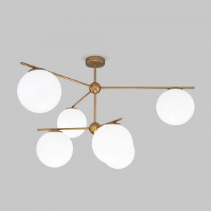 Eurosvet люстра 40W E14 6x40W 980х980х550 мет. бел./латунь Marbella 60147/6 Умный дом a063851