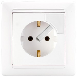 Bylectrica СТИЛЬ Роз. 1-местн. СУ земля с выталкивателем вилки белый, (РС16-368)