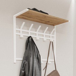 Вешалка с полкой Торонто 22Д (2 яруса 5+4 крючков) 67*27*54,5см (белый)  ВСПТ22ДБ под заказ ЗМИ