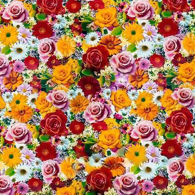 Клеенка тканая основа 125*25м 1 сорт 117/7 (розы, ромашки) Тверь