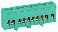 ЭРА шина PE земля ШНИ-6х9-10-Д-Зеленый 10 отв. в изол. корпусе на DIN-рейку (10шт, цена за шт) 62938