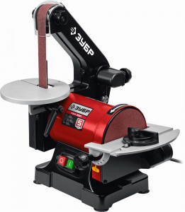 ЗУБР станок тарельчато-ленточный шлифовальный d=125мм, 25x762мм лента, 350Вт, СШЛ-350