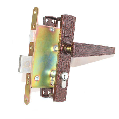 Замок врез ЗВ4-3.01 Зенит (медь) с ручками (узоры)  \15