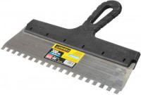 Шпатель STAYER &quot;PROFESSIONAL&quot; нержавеющий зубчатый с пластмассовой ручкой, 300мм, зуб 8х8мм