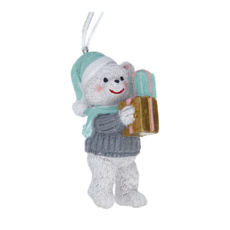 СНОУ БУМ Декоративная подвеска "Мишка", 10 см, полистоун, 2 дизайна