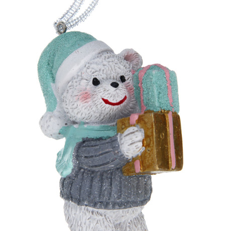 СНОУ БУМ Декоративная подвеска "Мишка", 10 см, полистоун, 2 дизайна