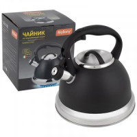 Чайник метал. со свистком (0,4мм) 3,5л,ручка нейлон капсульн дно,черн CLASSICO STILE 985622 Mallony
