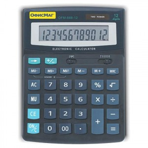 Калькулятор ОФИСМАГ настольный OFM-888-12, 12 разрядов, двойное питание, 200х150мм