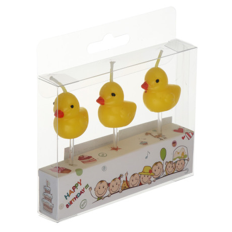 Fntastic Набор свечей для торта "Утята", 3 шт, парафин, пластик