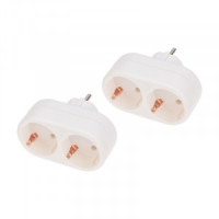 REXANT набор разветвителей (тройников) 2роз., 16А, земля, вертик, белый (цена за 2 шт/уп) 11-1075-2