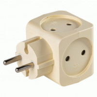 SmartBuy Разветвитель (тройник) 4роз. 16А бежевый 3.5кВт SBE-16-A05i-4