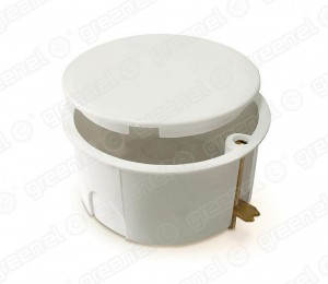 GREENEL Коробка распред. СУ D80х40мм для полых стен с крышкой мет. лапки белый (175шт) GE41024