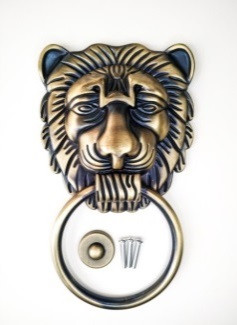 Ручка-стучалка дверная ЛЕВ 5 бронза 140х235мм