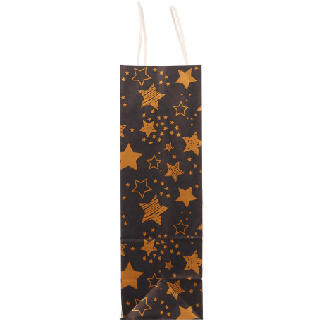 Пакет подарочный с кручеными ручками 24x10,5x32 см, "Звездное сияние" внутри белый