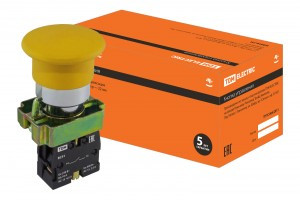 TDM BС51 кнопка управления "Грибок" без подсветки желт. 1з (8!) SQ0704-0045