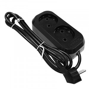 UNIVersal сет. удлинитель ПВС 2х0.75 2роз. 2м 10А черный (корпус ABS) E-202 2103